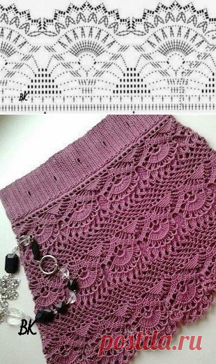 Красивый узор для юбочки. Крючок