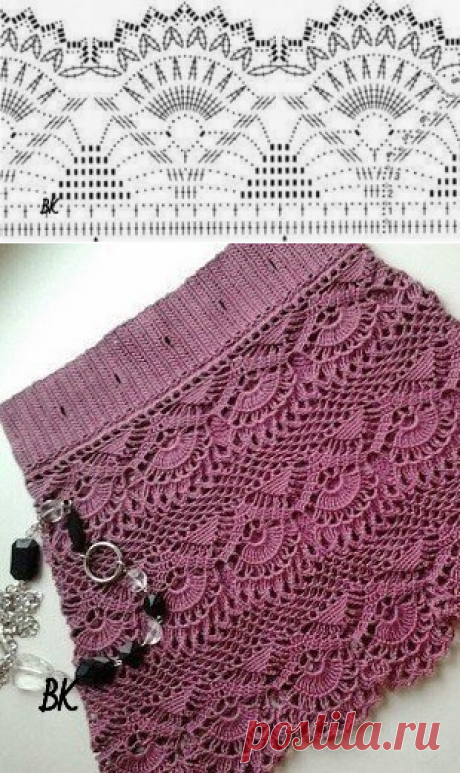 Красивый узор для юбочки. Крючок