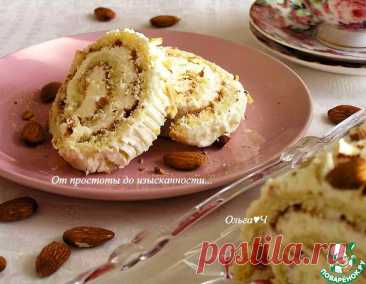 Рулет на сгущёнке с миндалём – кулинарный рецепт