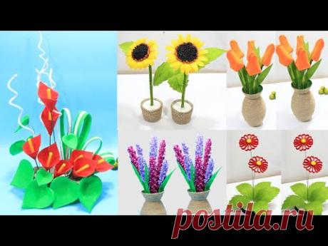 5 Flower vase decoration ideas with Felt | Home decoration ideas