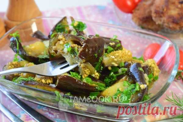 Баклажаны отварные с чесноком и зеленью