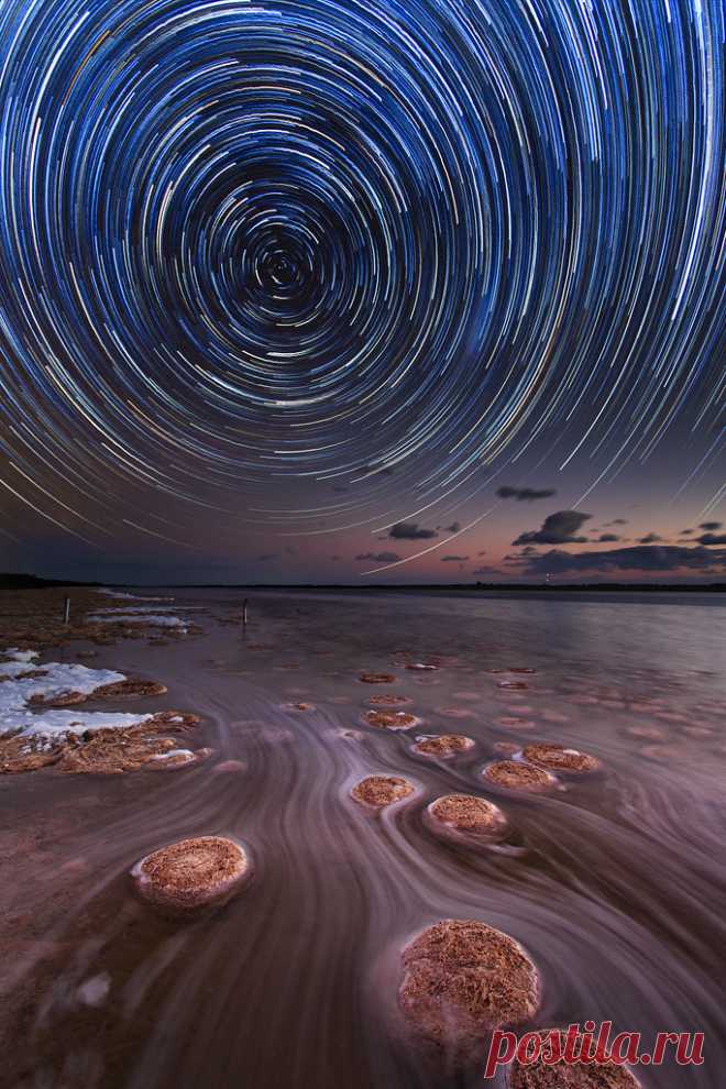 Passage of Time This was the final process of one of my star trail photos - previous one had some headlights on one side.  A friend I had at the time referred to the photo with reference to the lights so it sparked in my head to remove it and remember about eyes are attracted to the light.  Also simplifies the composition by removing an unneeded element.  I received a commendation for Astrofest 2014 (Perth) for this image - referring that if the stars were a little less bl...