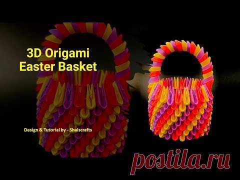 3D Origami Easter Basket Tutorial- Shalscrafts