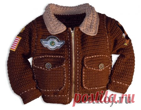 Курточка «Пилот» крючком для мальчика » Ниткой - вязаные вещи для вашего дома, вязание крючком, вязание спицами, схемы вязания
