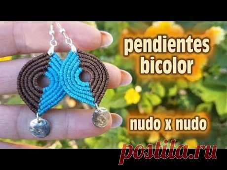 COMO HACER PENDIENTES BICOLOR FACIL Y RAPIDO