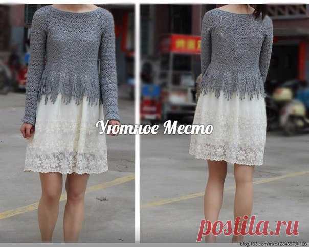 Пуловер крючком