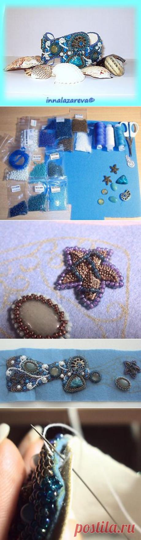 Вышитый бисером браслет &quot;Грезы о море&quot;. Мк