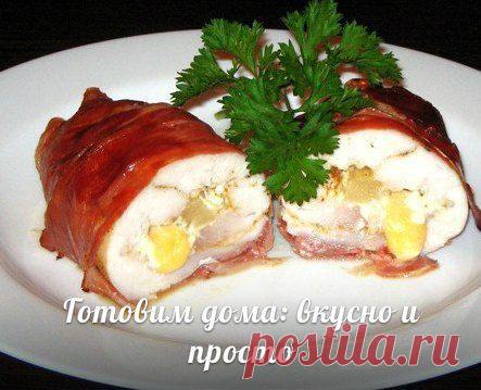 мясные рулетики с ананасом