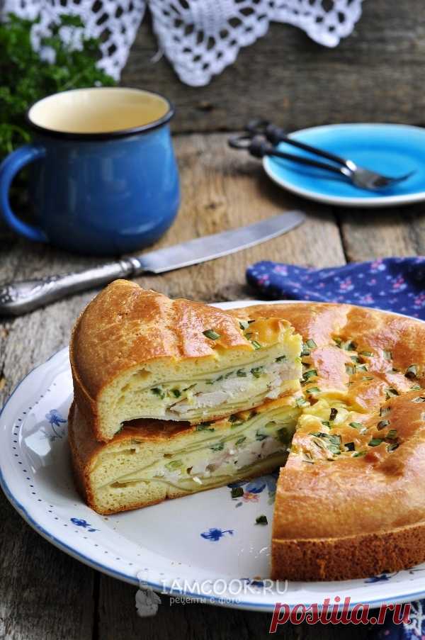 Заливной пирог с курицей и картошкой — рецепт с фото