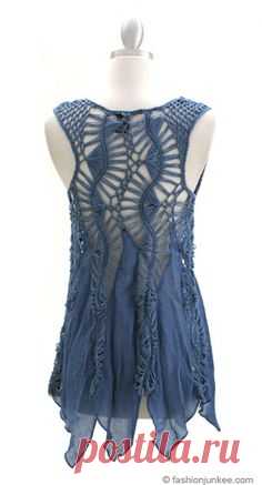 Hairpin Crochet & Sheer Gauze Top
