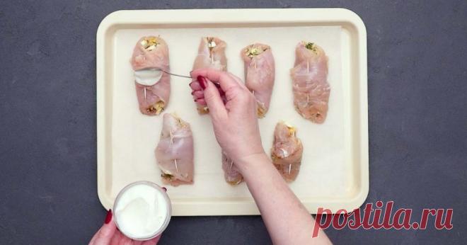 Куриные рулетики с начинкой