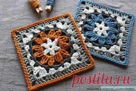 "ANEMONE" GRANNY SQUARE. МК В ФОТО