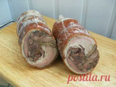 Вкусный рулет-ветчина из свиной рульки "А-ля копченый" в домашних условиях