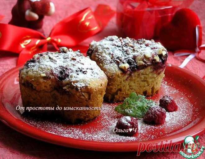 Блонди с малиной и миндалем – кулинарный рецепт