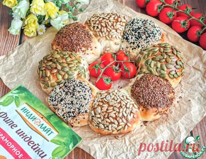 Булочки с ветчиной и семенами – кулинарный рецепт
