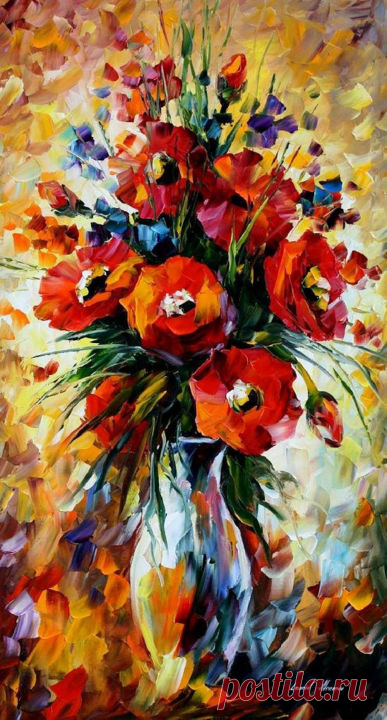 The Gift Of Fall — Palette Knife Oil Pai, Painting by Leonid Afremov | Artmajeur