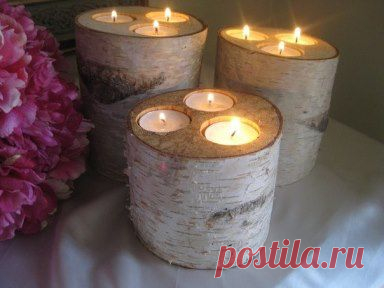 Деревянные подсвечники
