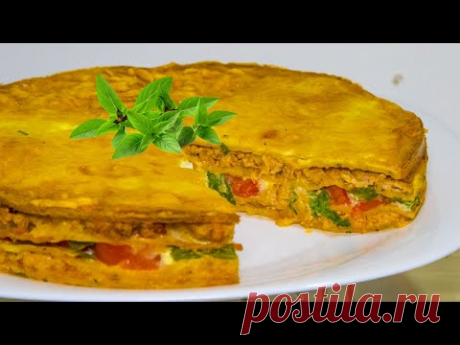 Супер вкусный и простой завтрак Тортилья с фаршем и сыром