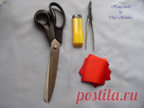 Домашняя волшебница - Мастер-класс МК &quot;Перевернутый лепесток канзаши&quot; (автор Брусничка )