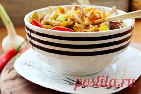 Фунчоза с овощами и морепродуктами - пошаговый рецепт с фото - как приготовить - ингредиенты, состав, время приготовления - Леди Mail.Ru