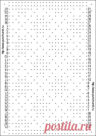 Просмотр рисунка перфокарты с раппортом 24 петли, пересчёт на две фонтуры, печать перфокарты