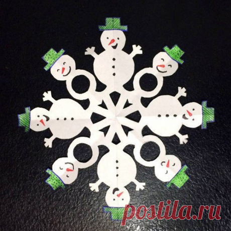 Необычная снежинка из бумаги