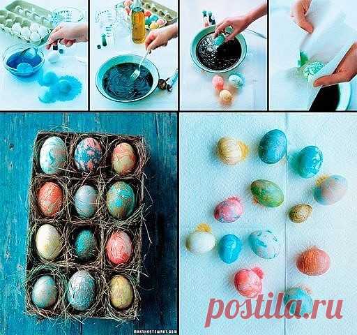 Как оригинально покрасить яйца