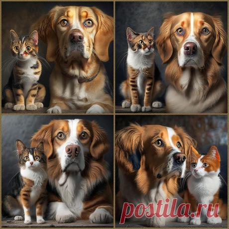 Кошка с собакой