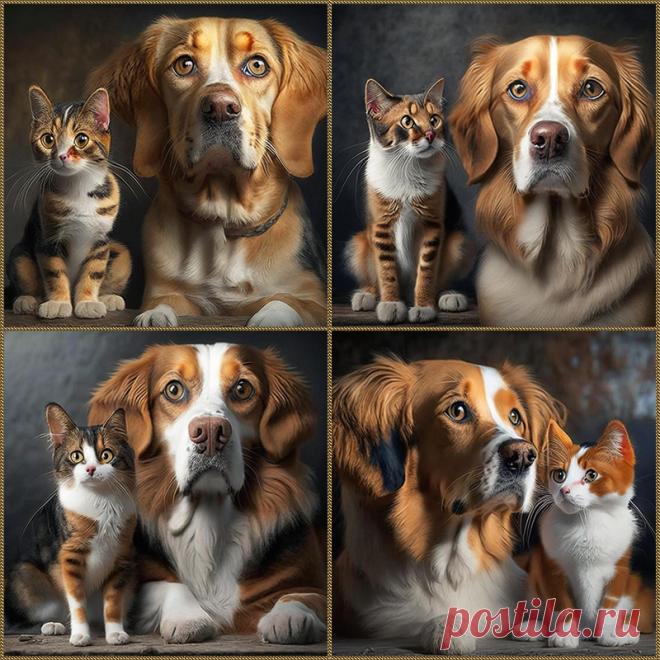 Кошка с собакой