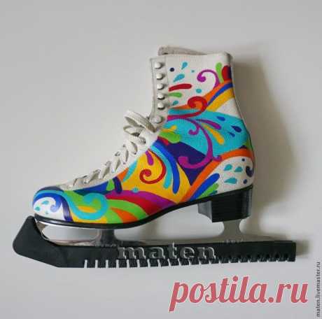 Роспись коньков акриловыми красками / Я - суперпупер