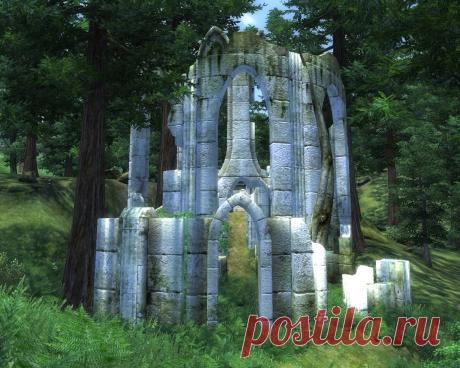 Нарфинсель (Narfinsel), айлейдские руины в Великом лесу к юго-востоку от Коррола и немного к северу от святилища Молаг Бала. Расположены они в ложбине и со всех сторон прикрыты деревьями, так что издалека их не заметишь. Подземная часть руин небольшая, имеет всего один уровень и населена монстрами. Сюрпризы представлены газовой камерой, стены которой коварно поднимаются, блокируя выход, но сам газ внутрь уже не подается. Зато он исправно поступает в ловушки, расставленные в дальнем отсеке, где р