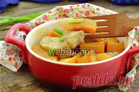 Тыква с мясом в духовке
