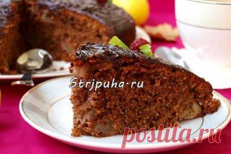 Шоколадный пирог с яблоками — Домашняя кулинария