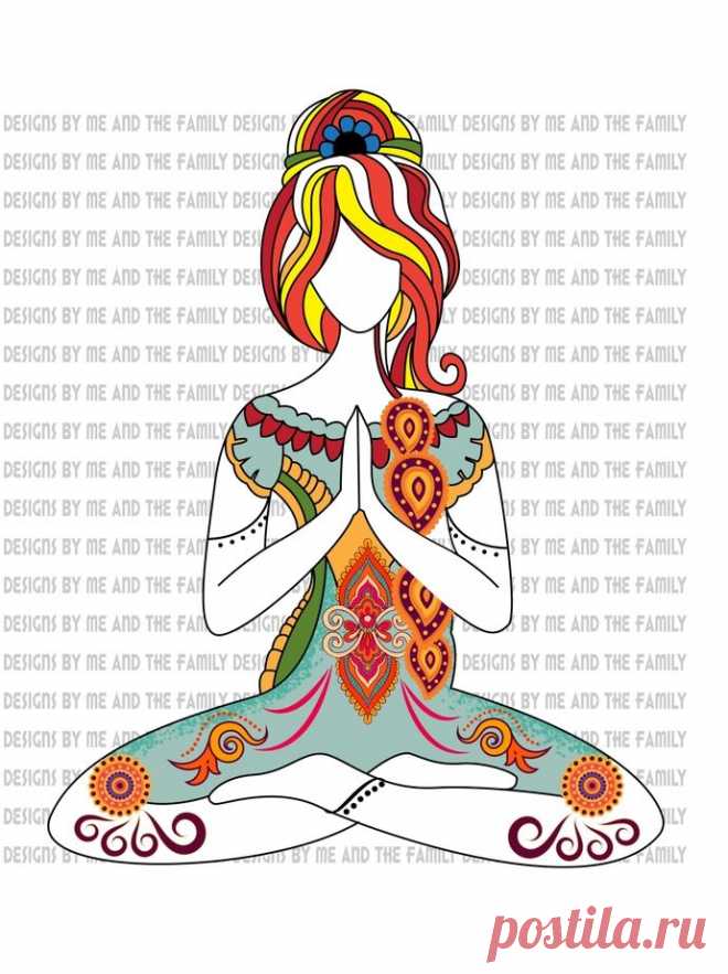 Yoga Girl Ornament Meditation Pose Stock Vector (royalty Free) 1851813820
