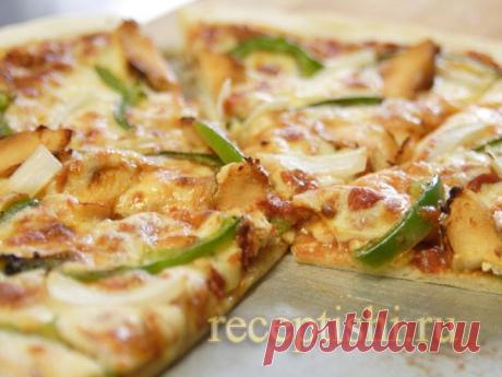 Пицца с курицей и грибами | Кулинарные рецепты с фото на Рецептыши.ру