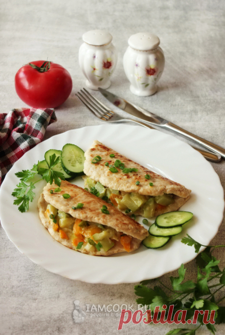 Кармашки из фарша с овощами (на сковороде)