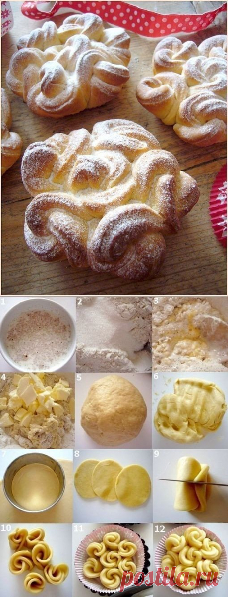 Как приготовить воздушные кружевные булочки - рецепт, ингридиенты и фотографии