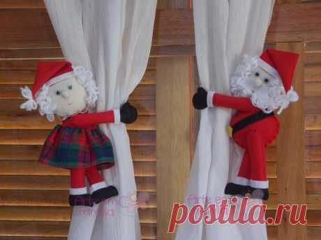 Papai-Noel de Cortina (un.) no Elo7 | Arte em Família (127DF1)