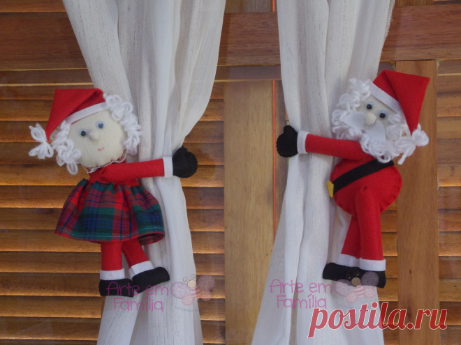 Papai-Noel de Cortina (un.) no Elo7 | Arte em Família (127DF1)