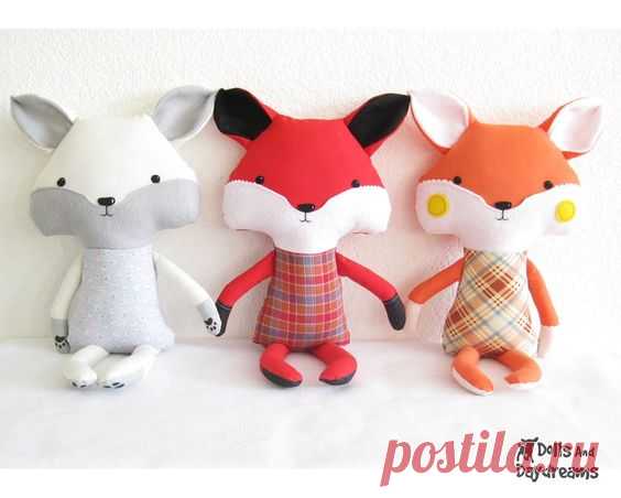 Fox Sewing Pattern PDF Stuffed Toy Softie Instant Download