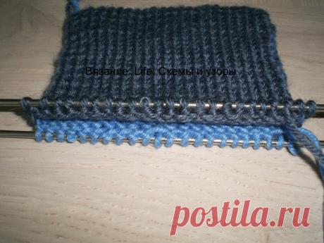 Двойное двухцветное полотно – интересная техника вязания спицами | Вязание life. Схемы и узоры | Яндекс Дзен