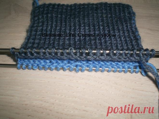 Двойное двухцветное полотно – интересная техника вязания спицами | Вязание life. Схемы и узоры | Яндекс Дзен