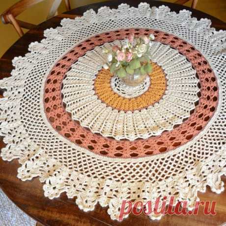 Ажурная салфетка-скатерть крючком. Описание и схема вязания | Paradosik_Handmade Пульс Mail.ru