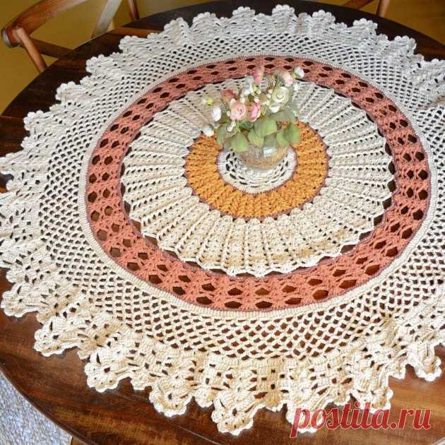 Ажурная салфетка-скатерть крючком. Описание и схема вязания | Paradosik_Handmade Пульс Mail.ru