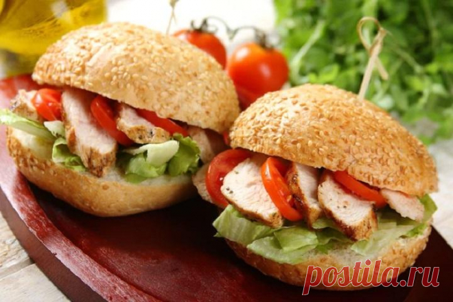 Бургер с курицей в домашних условиях – пошаговый рецепт с фото.