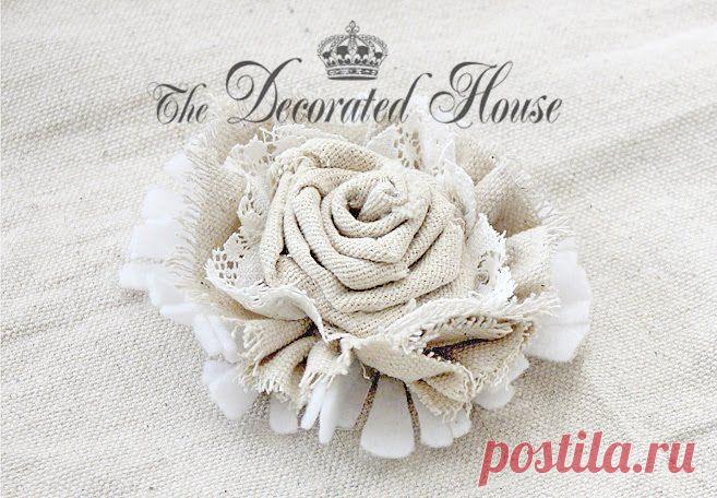 Великолепный цветок из мешковины от Donna Courtney. Мастер-класс