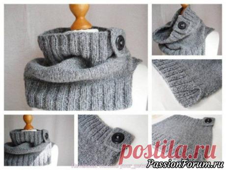 Шарф-снуд Universal. Описание | Вязание спицами аксессуаров Универсальный зимний аксессуар как для мужчины, так и для женщины - шарф-снуд. Не болтается, не мешает, греет, но не парит. Универсальные вещи это просто находка для молодой семейной пары (конечно же мы говорим об аксессуарах или украшениях). Можно ими меняться и обновлять свой гардероб...