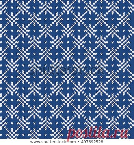 Snowflake Seamless Knitting Pattern Vector de stock (libre de regalías)497692528; Shutterstock