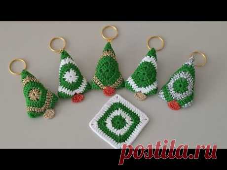 🎄Милые рождественские подарки | Брелок в виде елки, связанный крючком