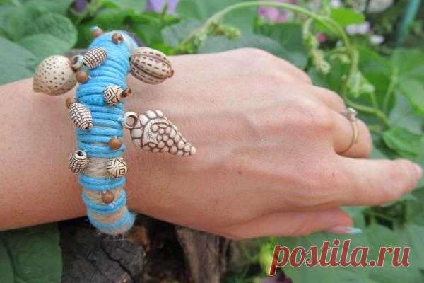 Браслет из джута и шнура «Оригинальное решение» | CityWomanCafe.com